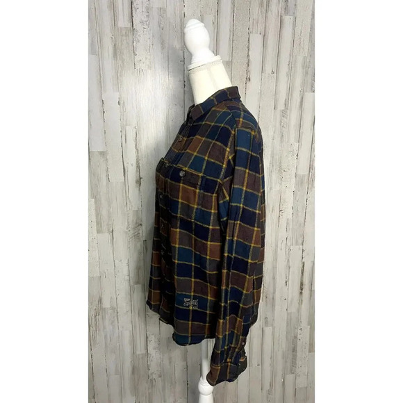 Denim & Flower Men's Large Plaid Flannel Button-Up Shirt Multicolor Long Sleeve - Picture 4 of 6